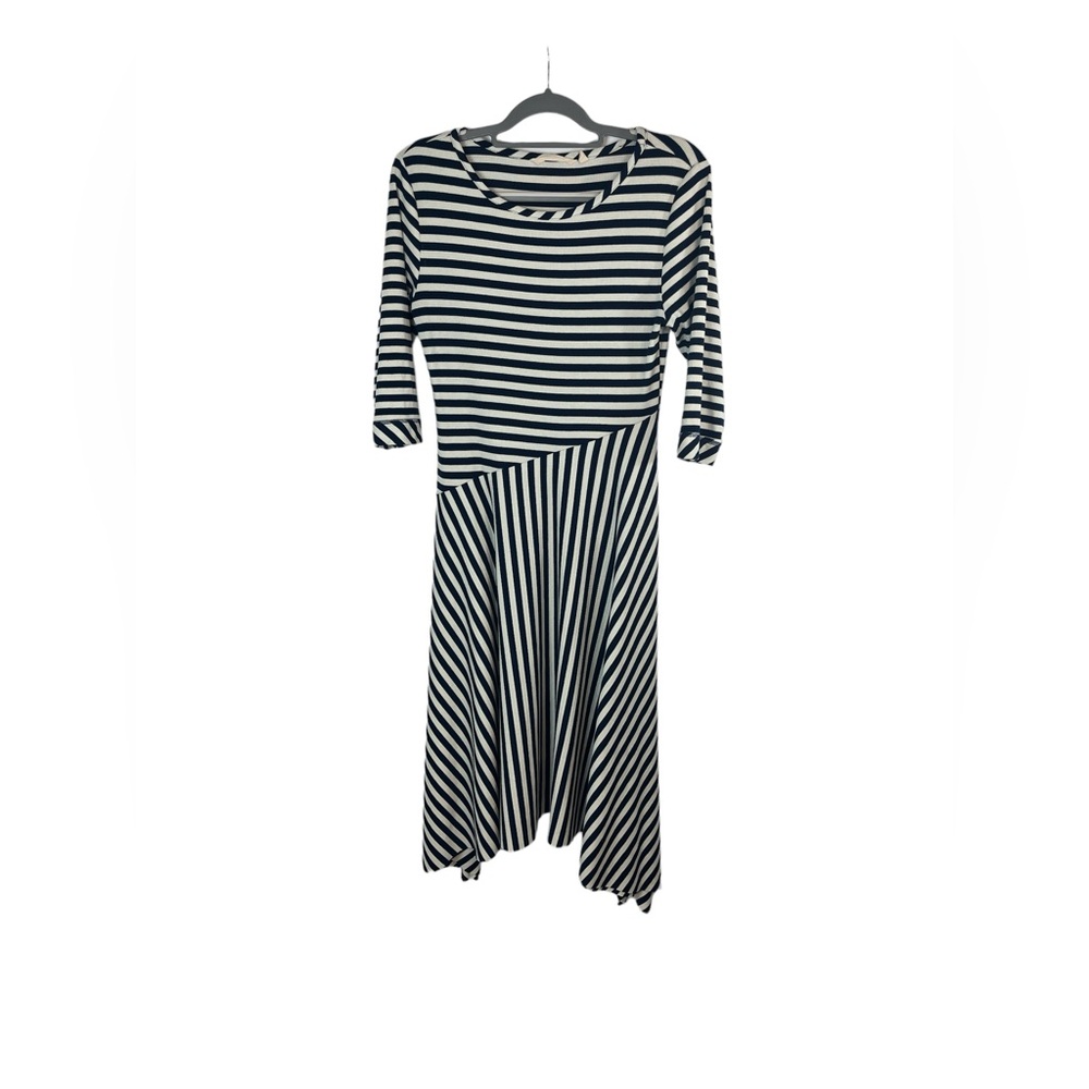 Soft Surroundings Vivianna‎ blue and white striped midi dress size small